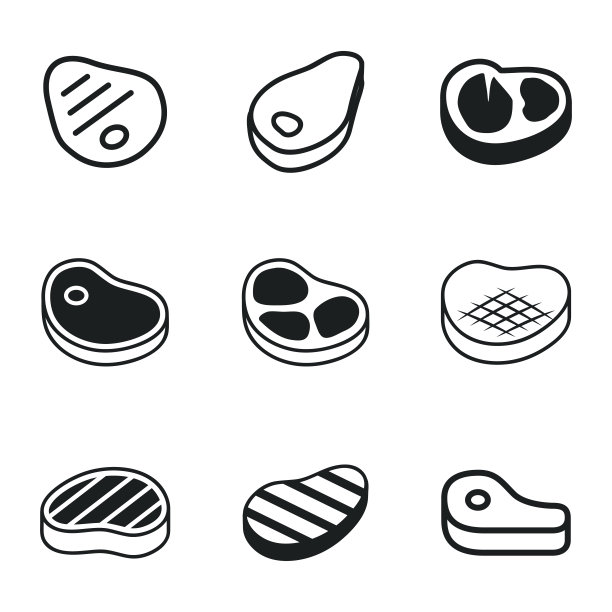 肉矢量图标。图片下载