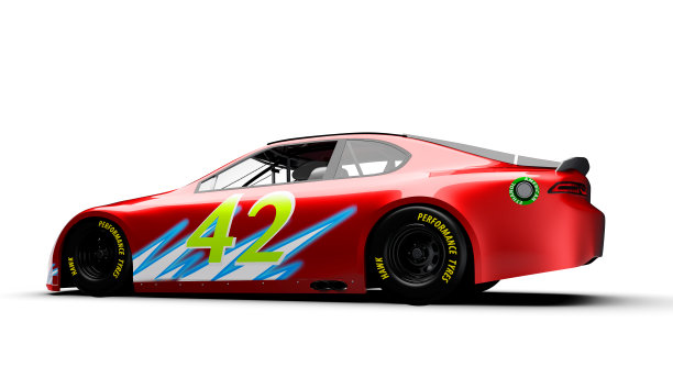 红色美国赛车，孤立于白色之上图片下载