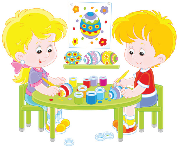 孩子们画复活节彩蛋图片下载