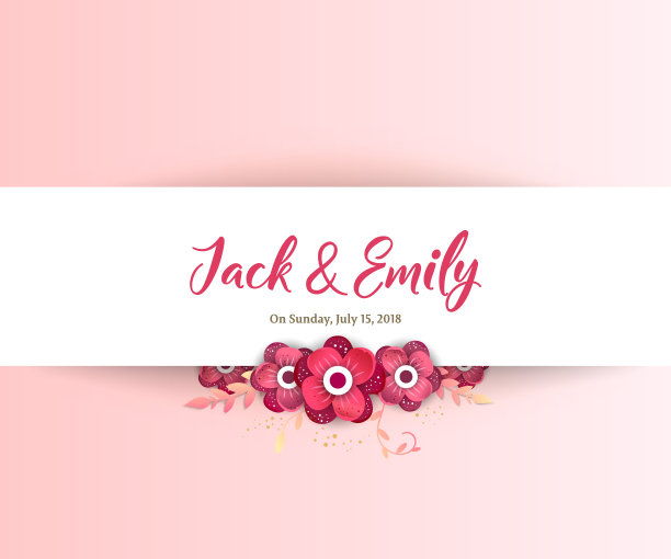 婚礼集合。春天点缀的概念。植物的海报,邀请。图片下载