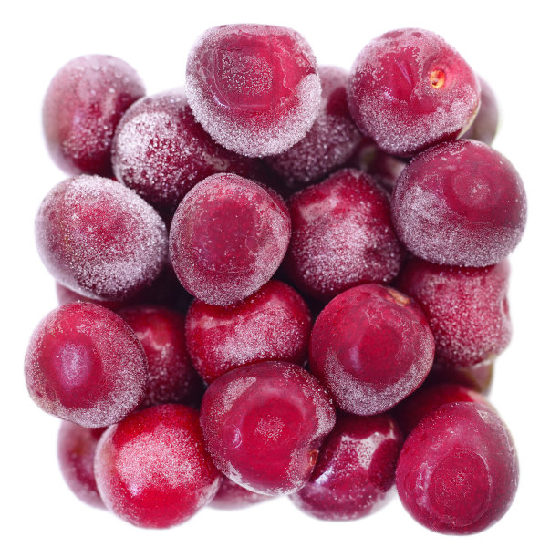 一组冷冻樱桃。图片下载