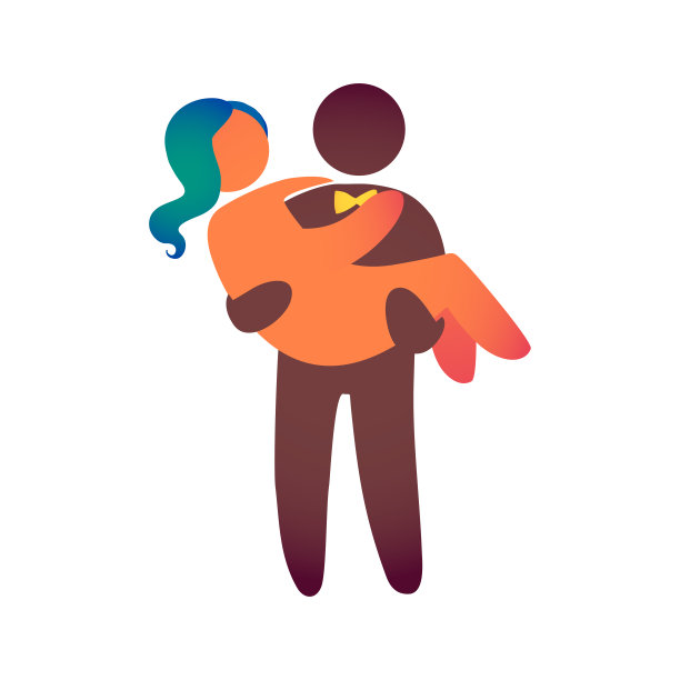 新郎把心爱的新娘抱在怀里。图片下载