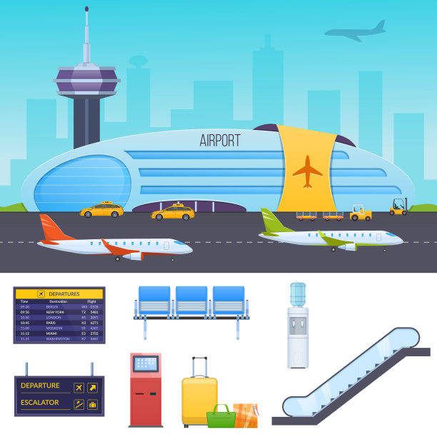 机场、小区、城市街道、出租车、装载机、客运终端、候机室图片下载