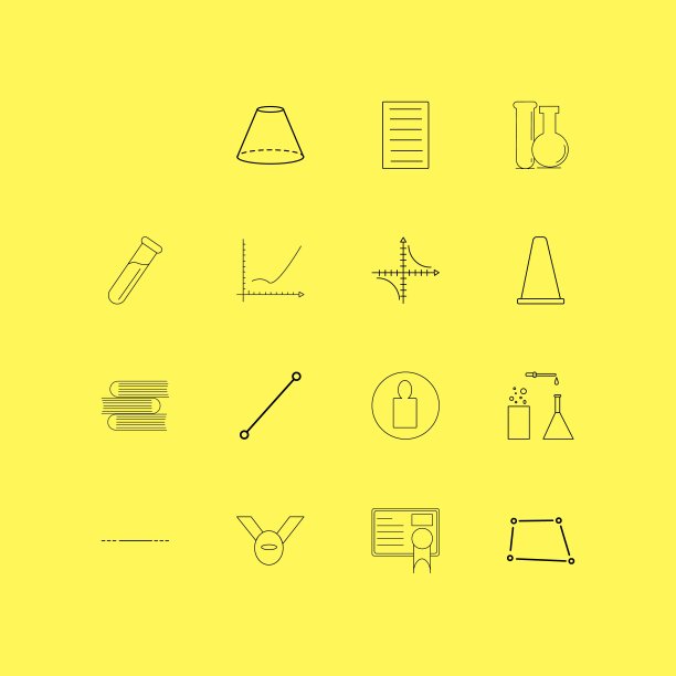 科学线性图标集。简单的轮廓图标图片下载