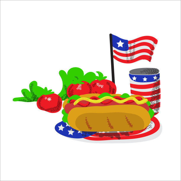 纪念日野餐食物插图热狗图片下载