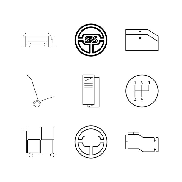 运输和运输线性图标集。简单的轮廓图标图片下载