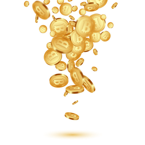 金属比特币下落背景。图片下载