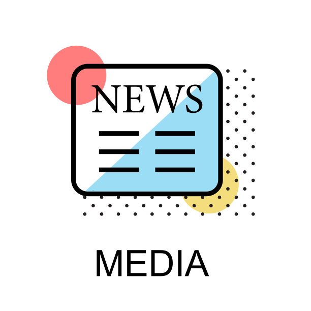 新闻图标的媒体在白色的背景图片下载