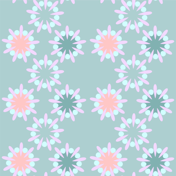 可爱的无缝图案，复古风格。圆形形状，矢量插图。纺织品设计，包装纸。图片下载