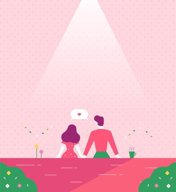 矢量图形的一对说明。情人节送花图片下载