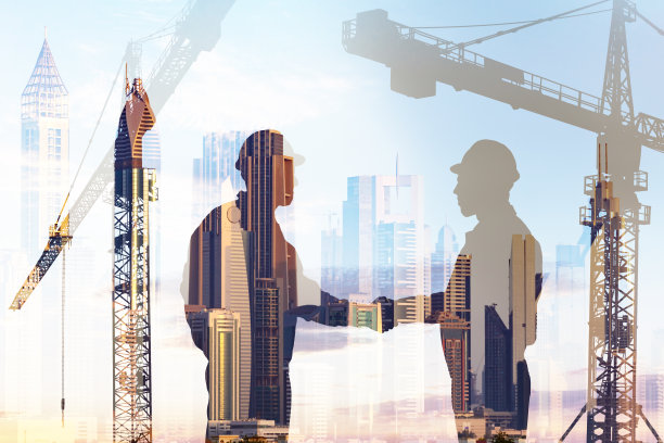 两位建筑师握手图片下载