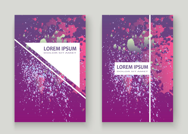 霓虹爆炸喷绘艺术封面设计。流体紫色梯度尘埃飞溅纹理背景。时尚创意矢量模板封面报告目录小册子传单产品图片下载