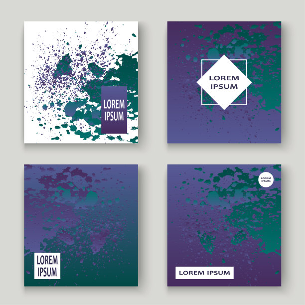 霓虹爆炸喷绘艺术封面设计。流体紫色梯度尘埃飞溅纹理背景。时尚创意矢量模板封面报告目录小册子传单产品图片下载