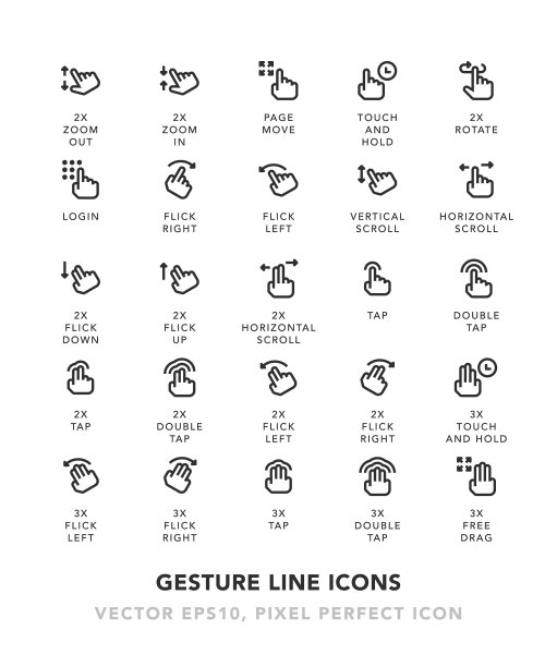 手势一行图标图片下载