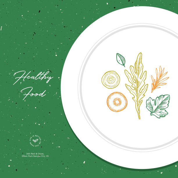 减脂食物盘插画图片下载