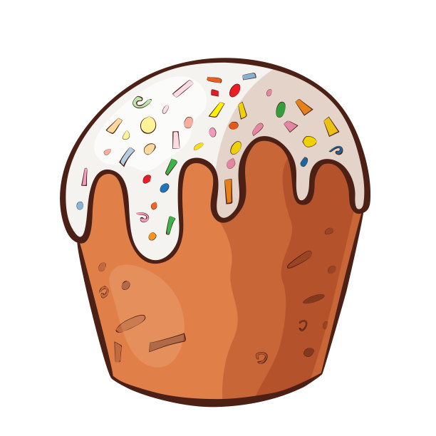 有糖霜和彩色点缀的东正教复活节蛋糕图片下载