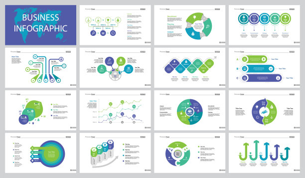 15个业务流程幻灯片模板集图片下载