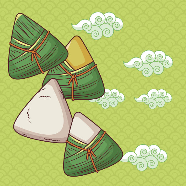 龙舟节卡通设计素材图片