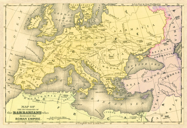 这是摧毁罗马帝国的蛮族入侵地图图片下载