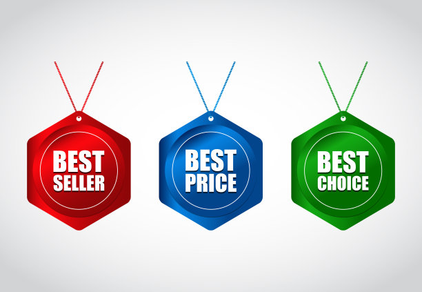 收集特殊颜色的销售标签设计，价格标签与丝带图片下载