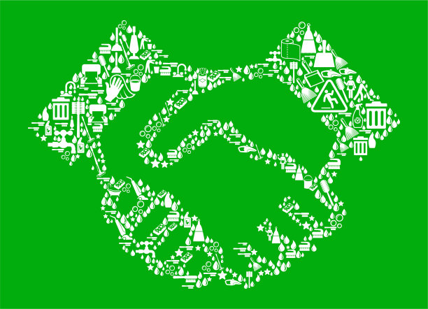 握手清洁绿色背景图案图片下载