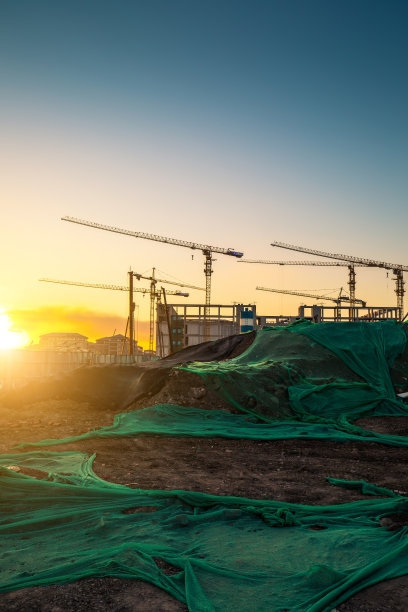 起重机施工现场图片下载