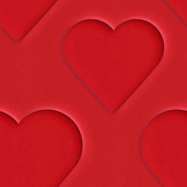 红纸上的红心图片下载