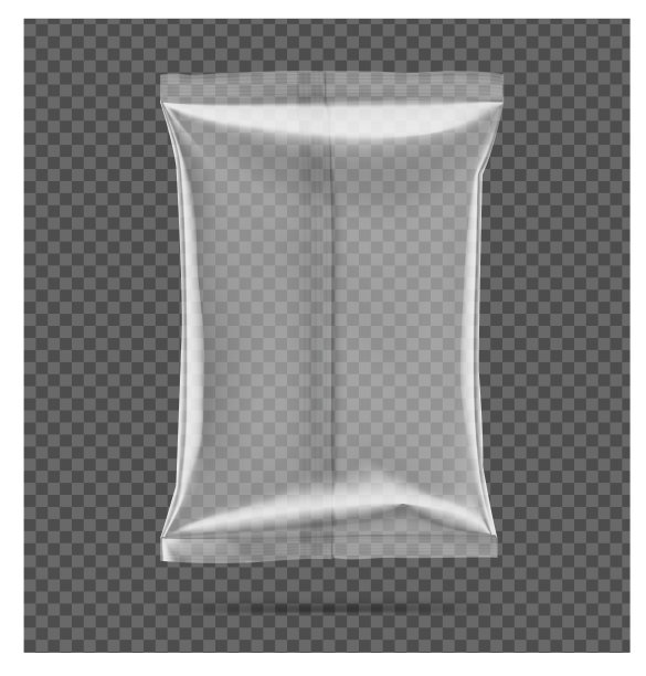 透明的枕头袋。矢量插图上的灰色背景。图片下载