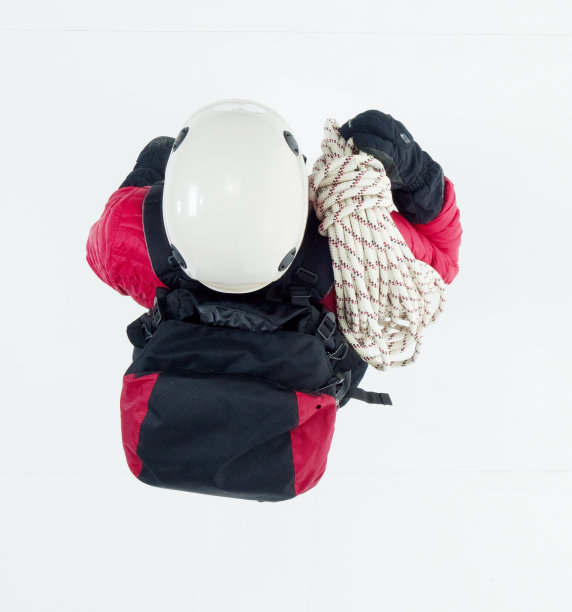 男性冰攀登者正上方图片下载