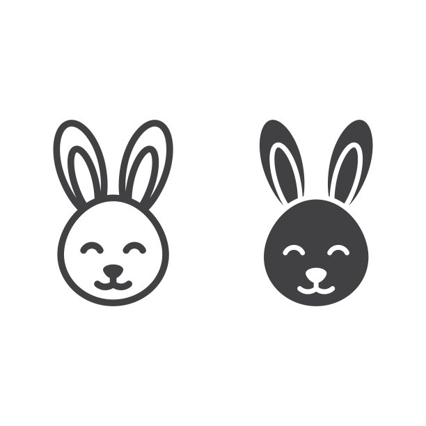 复活节兔子线和符号图标，复活节和假日，兔子符号矢量图形，一个白色背景上的线性图案，eps 10。图片下载