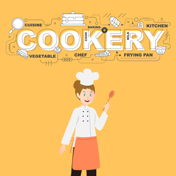 烹饪用勺子和食物图标设计图片下载