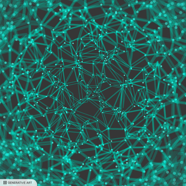 晶格结构。科学或技术背景。平面设计。3 d网格表面。抽象的矢量图。素材图片