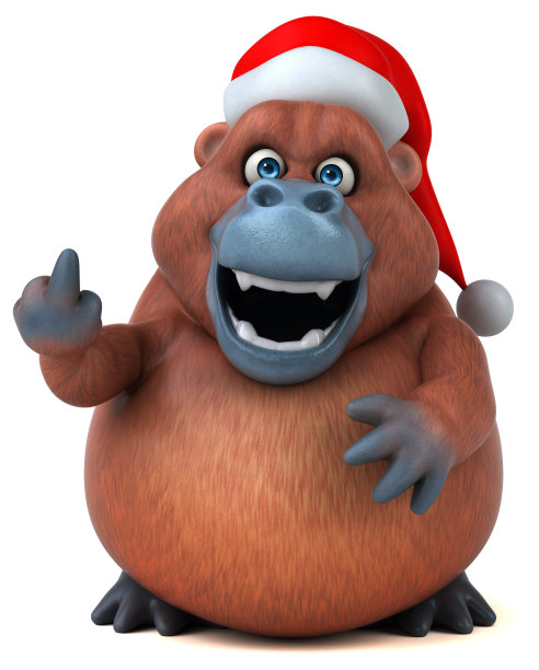 有趣的猩猩- 3D插图图片下载