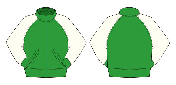 套头衫/训练服插图(白色x绿色)图片下载