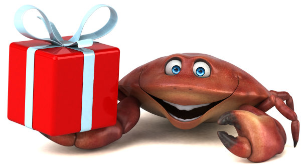 有趣的螃蟹- 3D插图图片下载