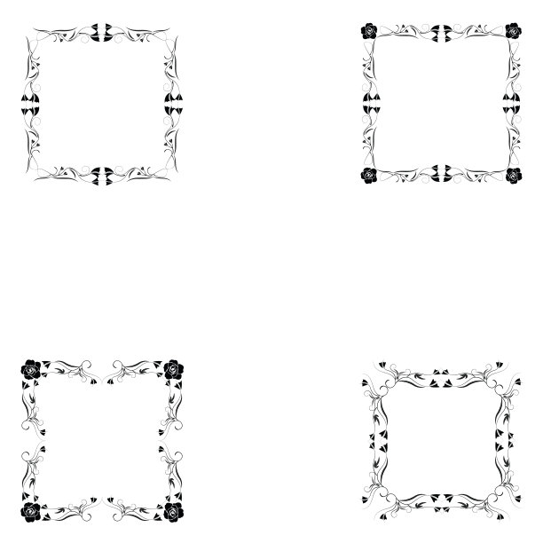 镜框剪影套装图片下载