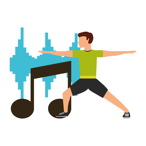 运动男子身体伸展音乐均衡器图片下载