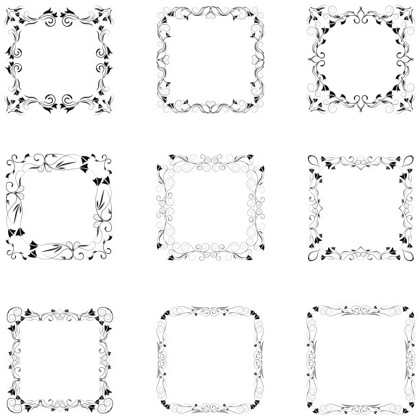 镜框剪影套装图片下载