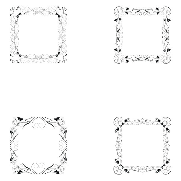 镜框剪影套装图片下载