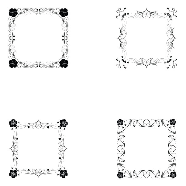 镜框剪影套装图片下载