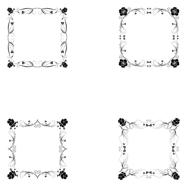 镜框剪影套装图片下载