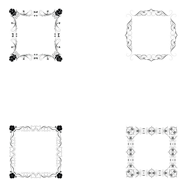 镜框剪影套装图片下载