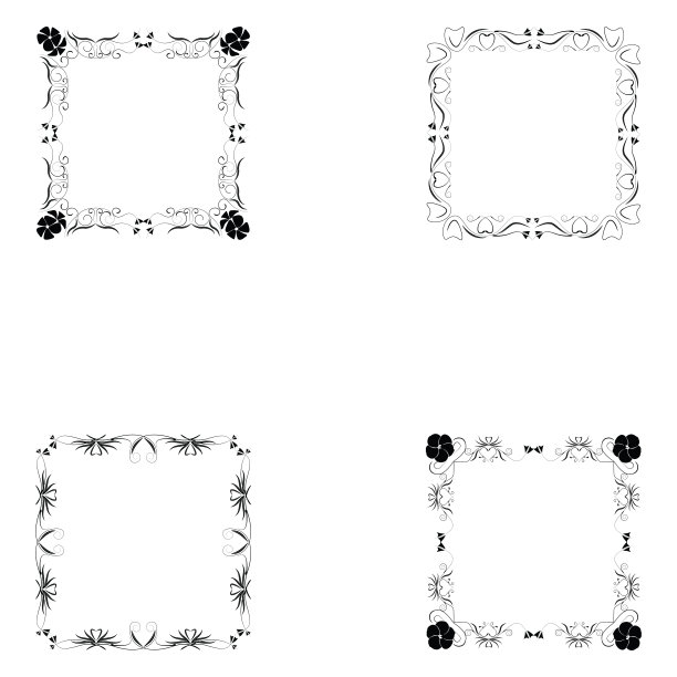 镜框剪影套装图片下载