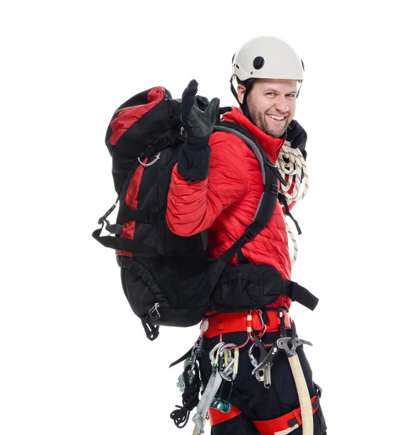 半具冰上攀爬者图片下载