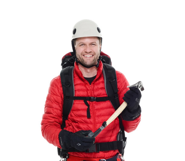 半具冰上攀爬者图片下载