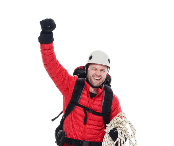 半具冰上攀爬者图片下载