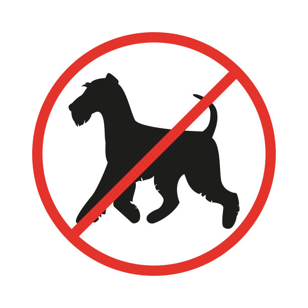 白色背景上没有狗的标志。矢量插图。图片下载