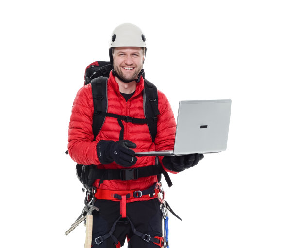 半具冰上攀爬者图片下载