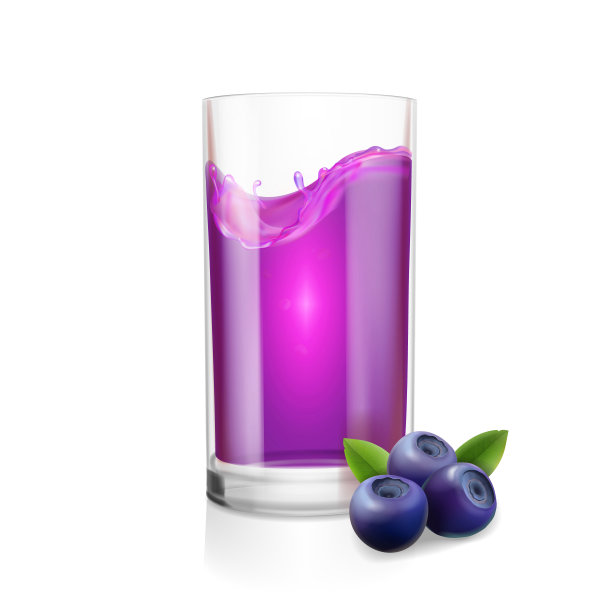 杯子里装着孤立的蓝莓汁图片下载