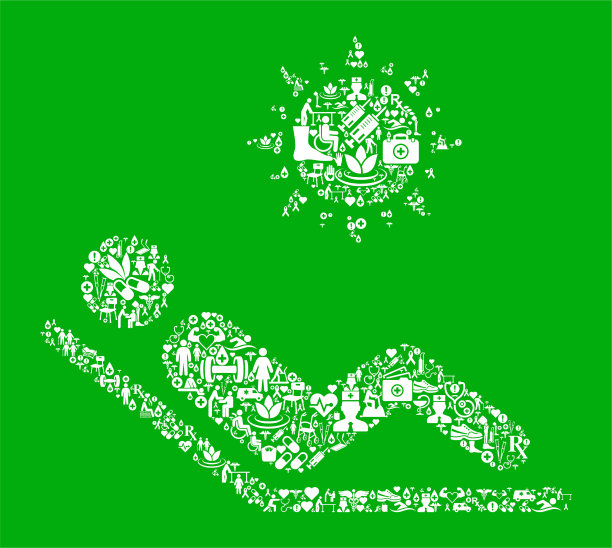 日光浴、绿色医疗康复理疗图片下载